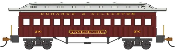 Picture of HO Scale - 1860-1880 Passenger Car - Coach - Durango and Silverton #270 "Yankee Girl"