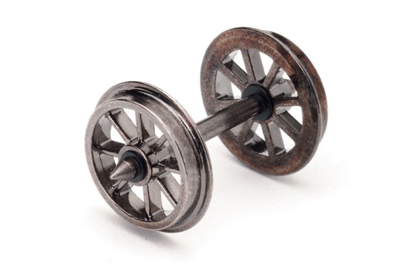 Picture of OO Scale - 12.6mm Diameter Metal 8 Spoked Wheel Sets