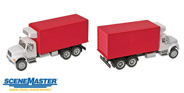 Picture of 1:87 Scale - International 4900 Dual Axle Refridgerated Van - Red and White