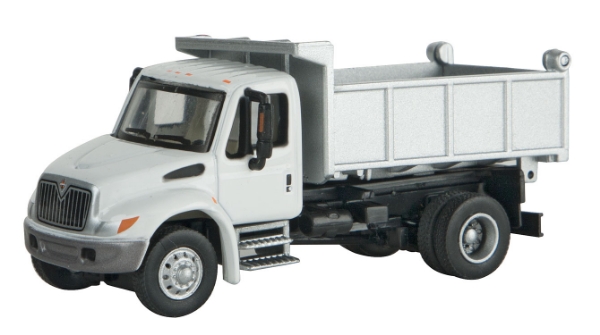 Picture of 1:87 Scale - International 4300 Single-Axle Dump Truck - White with Railroad Decal