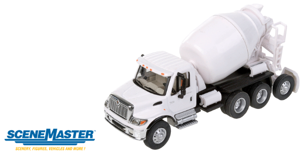 Picture of 1:87 Scale - International 7600 3-Axle Cement Mixer - White