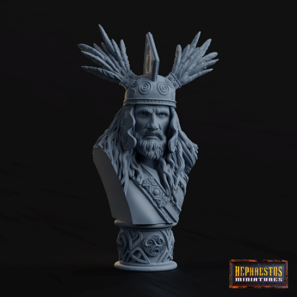 Picture of 1:8 Scale - Gallic Chief Head Bust Including Plinth