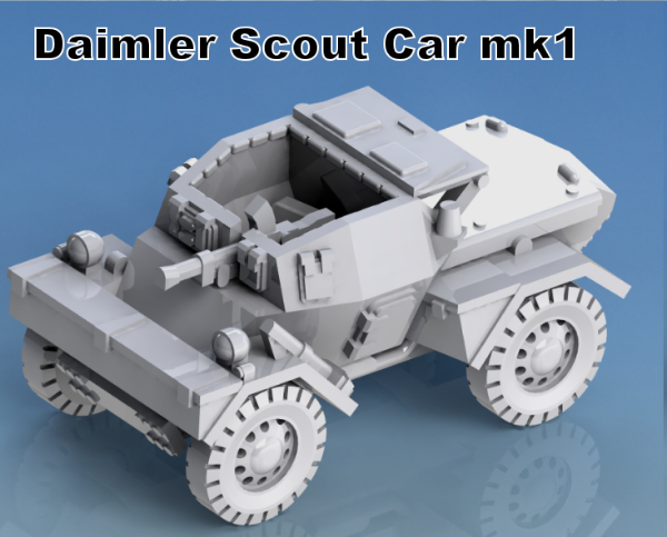 Picture of 1:100 Scale - Daimler Scout Car Mk1 Dingo - Open Gun Port, Open