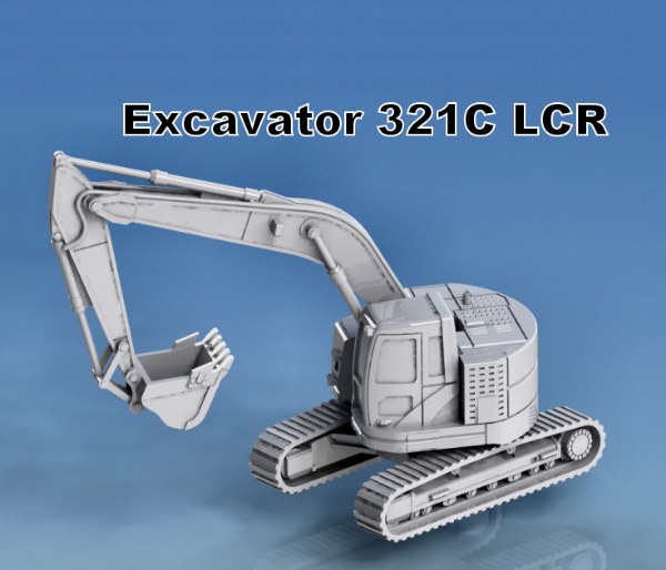 Picture of 1:87 Scale - Excavator 321C - Arm Open - 800mm Track