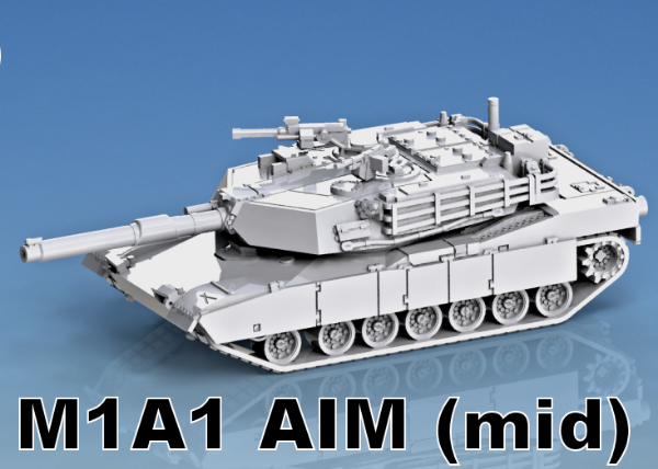 Picture of 1:100 Scale - M1A1 Abrams - Mid turret, Cupola Closed