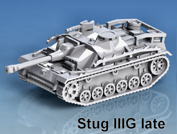 Picture of 1:100 Scale - Stug IIIG - Late - Saukopf - Rails