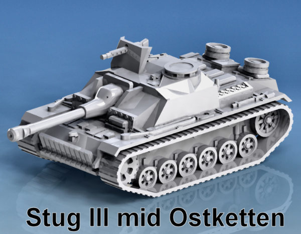 Picture of 1:100 Scale - Stug IIIG - Mid Saukopf - Ostketten - Track - MG