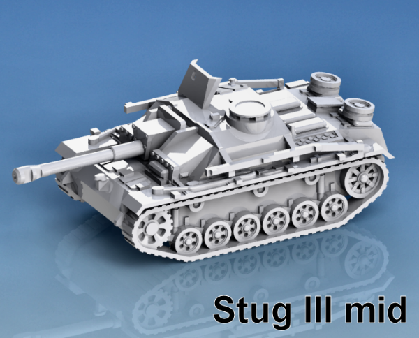 Picture of 1:100 Scale - Stug IIIG - Mid - Saukopf - Rails - MG Shield