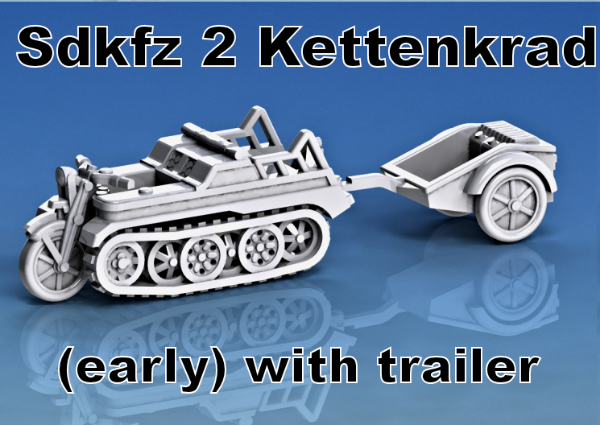 Picture of 1:72 Scale - Sdkfz 2 Kettenkrad (Early) - With Trailer With Jerry Cans