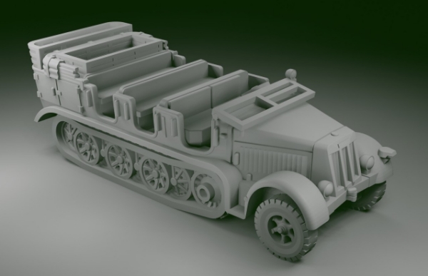 Picture of 1:100 Scale - Sdkfz 7 - Early - Cage - Hood Down - Window Down