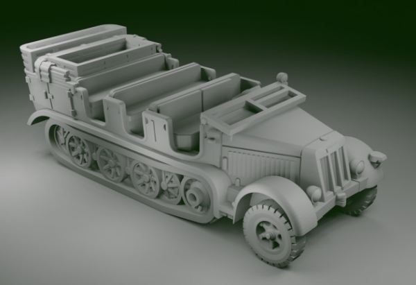 Picture of 1:100 Scale - Sdkfz 7 - Mid - Cage - Hood Down - Window Down