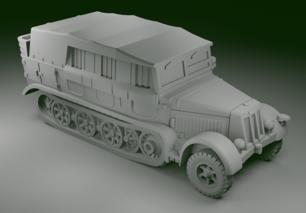 Picture of 1:87 Scale - Sdkfz 7 - Mid - Full Roof - Cage