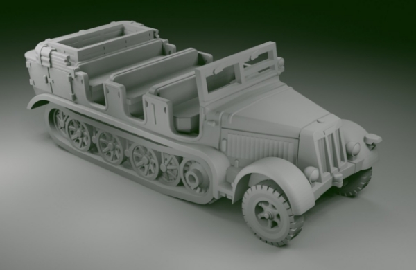 Picture of 1:100 Scale - Sdkfz 7 - Mid - Hood Down