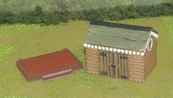 Picture of 1:87 Scale - Storage Shed - Stone - Brick Base