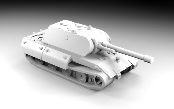 Picture of 1:200 Scale - E-100 - Part Skirt - With Maus 150 Turret