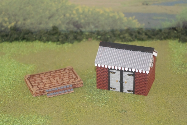 Picture of 1:87 Scale - Storage Shed - Brick - Stone Base
