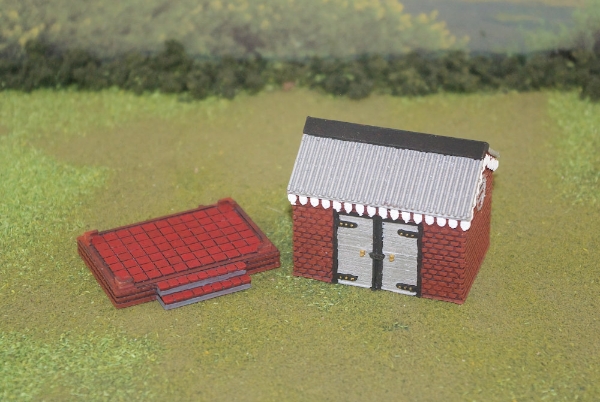 Picture of 1:72 Scale - Storage Shed - Brick - Brick Base