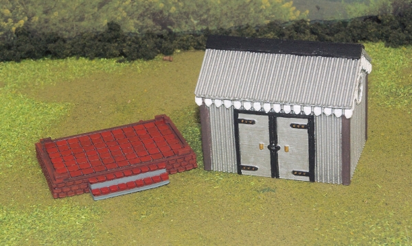Picture of 1:35 Scale - Storage Shed - Corrugated Iron - Brick Base