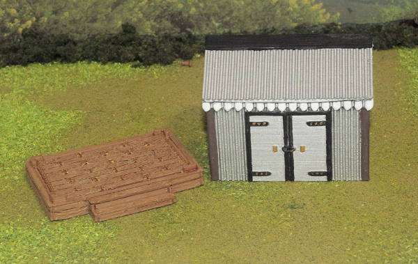 Picture of 1:35 Scale - Storage Shed - Corrugated Iron - Wood Base