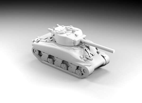Picture of 1:200 Scale - Sherman M4A1-76W - 76 Turret