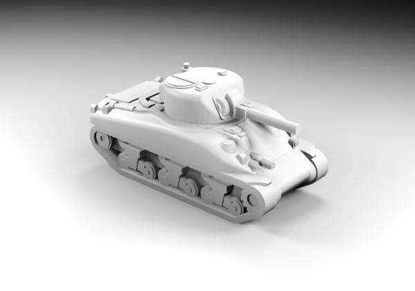 Picture of 1:160 Scale - Sherman M4A1 - Early - Turret 1