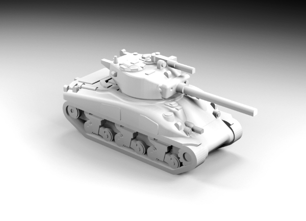 Picture of 1:160 Scale - Sherman M4A1 - Late - 76 Turret With MG