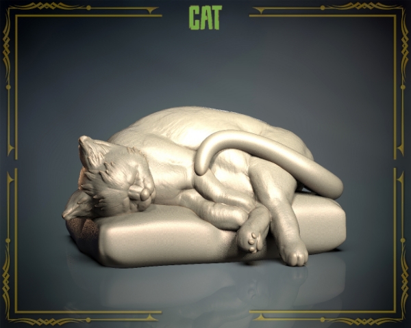 Picture of Animals Set 3 - 1/87 Scale - Cat - With Cushion